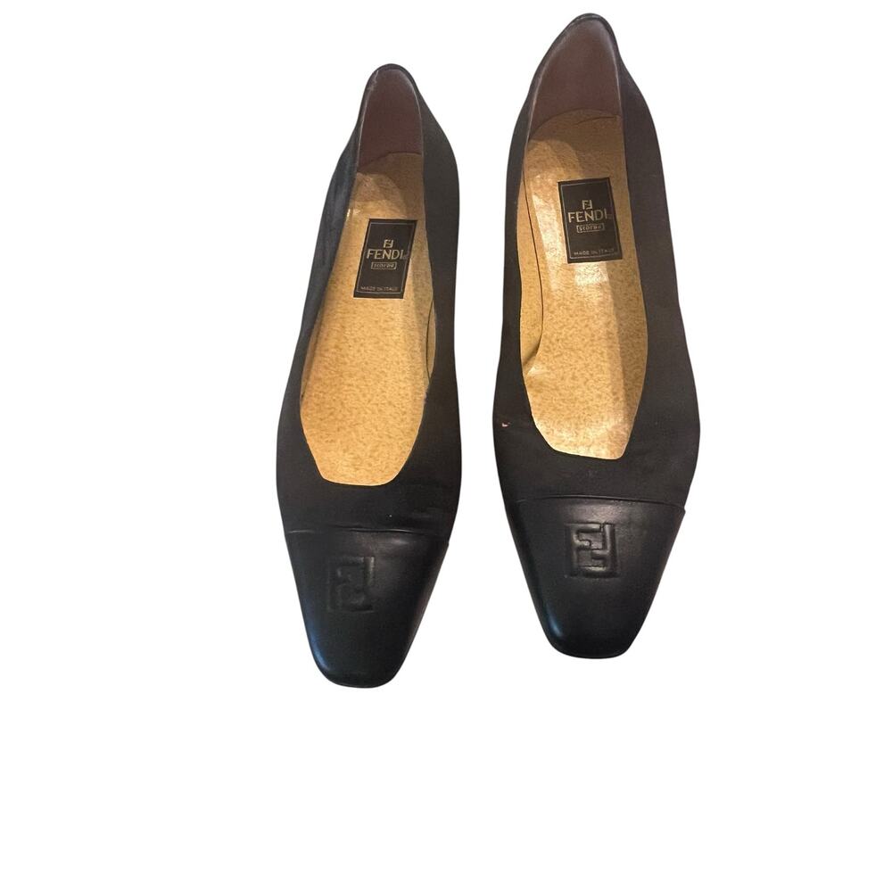 RARE VTG Fendi Women’s 8 Zucca kitten heel luxe preppy old money pump - Picture 2 of 5